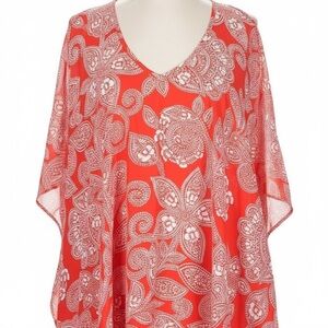 Show Me Your Mumu Red & White Paisley Tunic Dress Size L